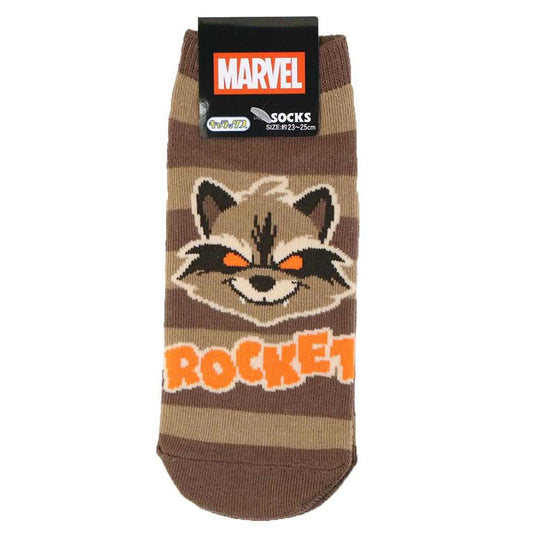 ガーディアンズ オブ ギャラクシー 女性用靴下 レディースソックス ロケット ボーダー MARVEL スモールプラネット キャラックス 大人向け キャラクター グッズ メール便可