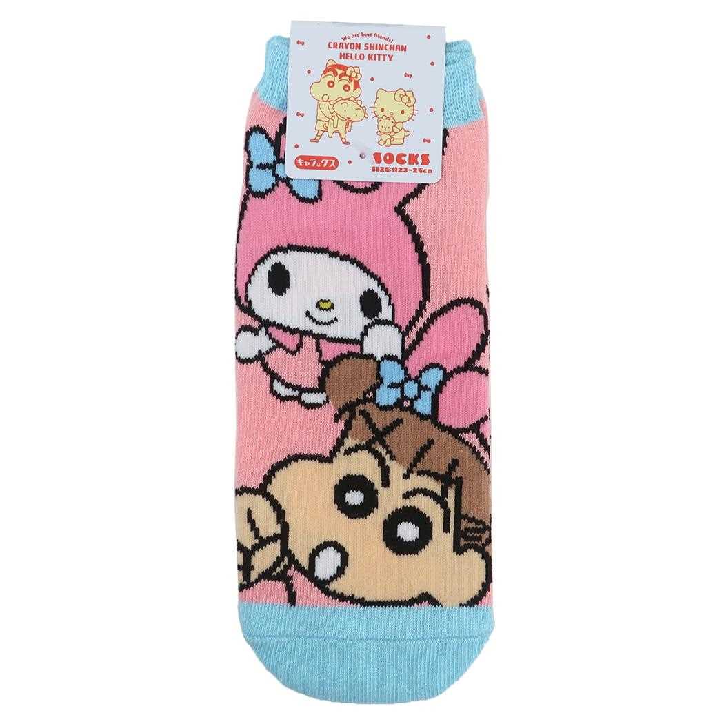 クレヨンしんちゃんxサンリオ 女性用靴下 キャラックス レディースソックス ネネちゃん マイメロディ スモールプラネット 大人向け キャラクター グッズ メール便可 シネマコレクション