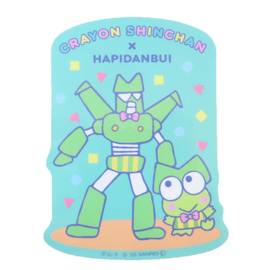 クレヨンしんちゃんxはぴだんぶい ダイカットシール キャラクターステッカー カンタムロボとけろっぴ サンリオ スモールプラネット ダイカットビニールステッカー デコシール 耐水性 キャラクター グッズ メール便可 シネマコレクション