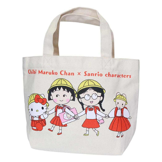 ちびまる子ちゃんxサンリオキャラクターズ ランチバッグ マチバッグ 通学 sanrio スモールプラネット マチ付き お弁当かばん キャラクター グッズ メール便可 シネマコレクション