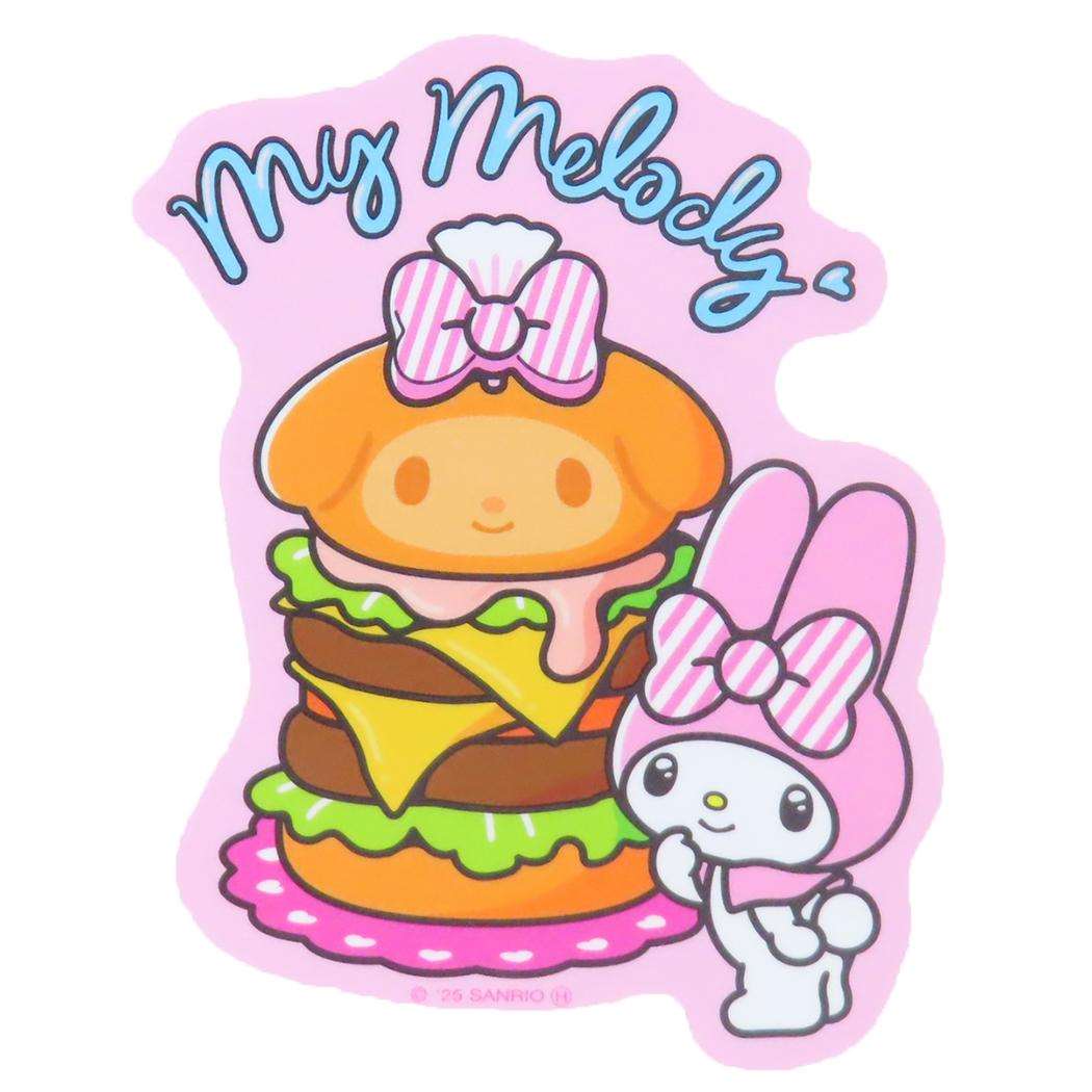 マイメロディ ダイカットシール キャラクターステッカー ハンバーガー サンリオ スモールプラネット デコシール 耐水性 キャラクター グッズ メール便可 シネマコレクション