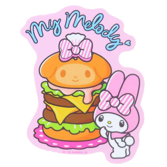 マイメロディ ダイカットシール キャラクターステッカー ハンバーガー サンリオ スモールプラネット デコシール 耐水性 キャラクター グッズ メール便可 シネマコレクション
