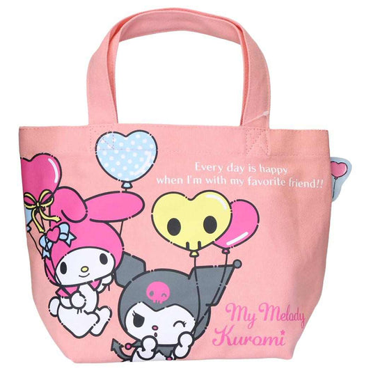 マイメロディ＆クロミ ランチバッグ カラーマチ付バッグ なかよし サンリオ スモールプラネット マチ付き お弁当かばん キャラクター グッズ メール便可 シネマコレクション