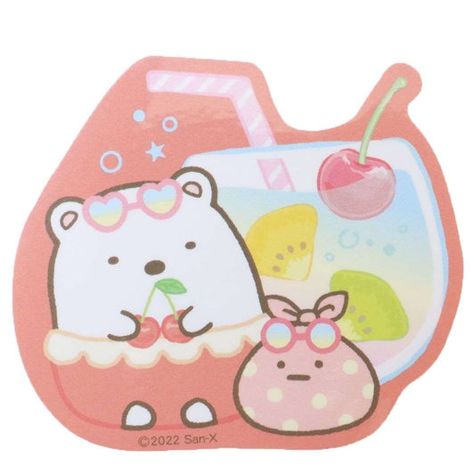 すみっコぐらしビッグシールダイカットビニールステッカーぺんぺんフルーツしろくまサンエックススモールプラネットデコシール耐水性キャラクターグッズメール便可シネマコレクション