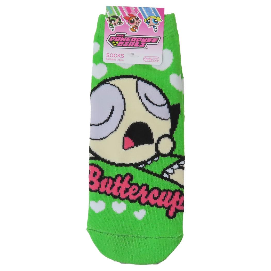 パワーパフガールズ 女性用靴下 レディースソックス おやすみ バターカップ スモールプラネット キャラックス 大人向け キャラクター グッズ メール便可 シネマコレクション