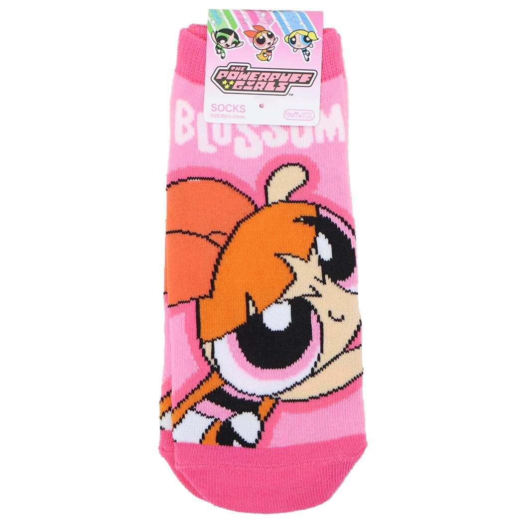 パワーパフガールズ 女性用靴下 レディースソックス ブロッサム ロゴ PK スモールプラネット キャラックス 大人向け キャラクター グッズ メール便可 シネマコレクション
