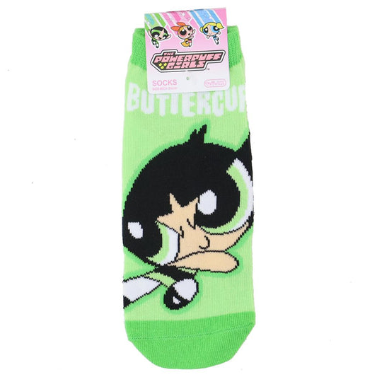 パワーパフガールズ 女性用靴下 レディースソックス バターカップ ロゴ GR スモールプラネット キャラックス 大人向け キャラクター グッズ メール便可 シネマコレクション