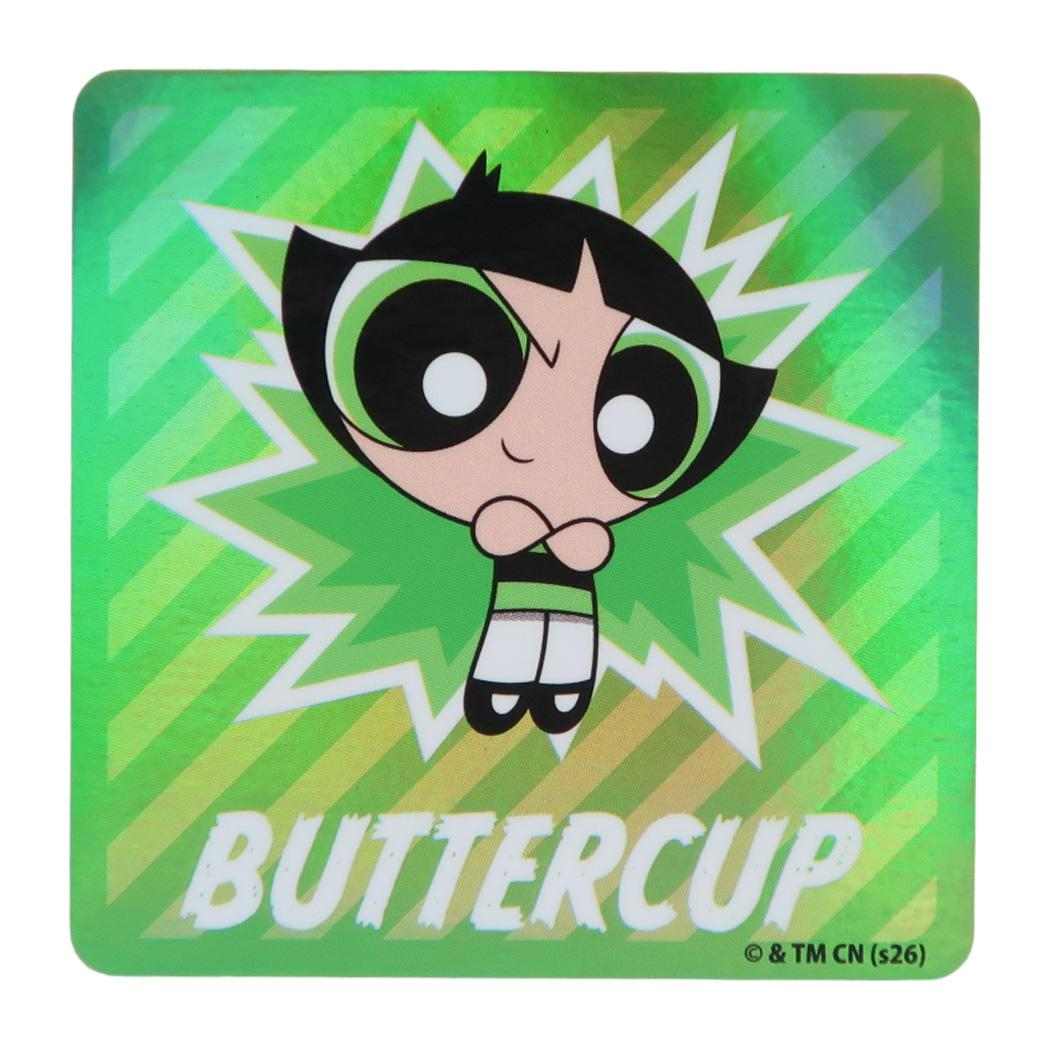 パワーパフガールズ ダイカットシール キラキラ キャラクターステッカー バターカップ ポーズ スモールプラネット