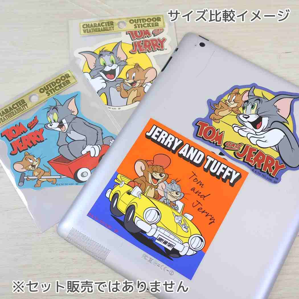 トムとジェリー ダイカットシール アウトドアステッカー トムジェリとロゴ ワーナーブラザース スモールプラネット