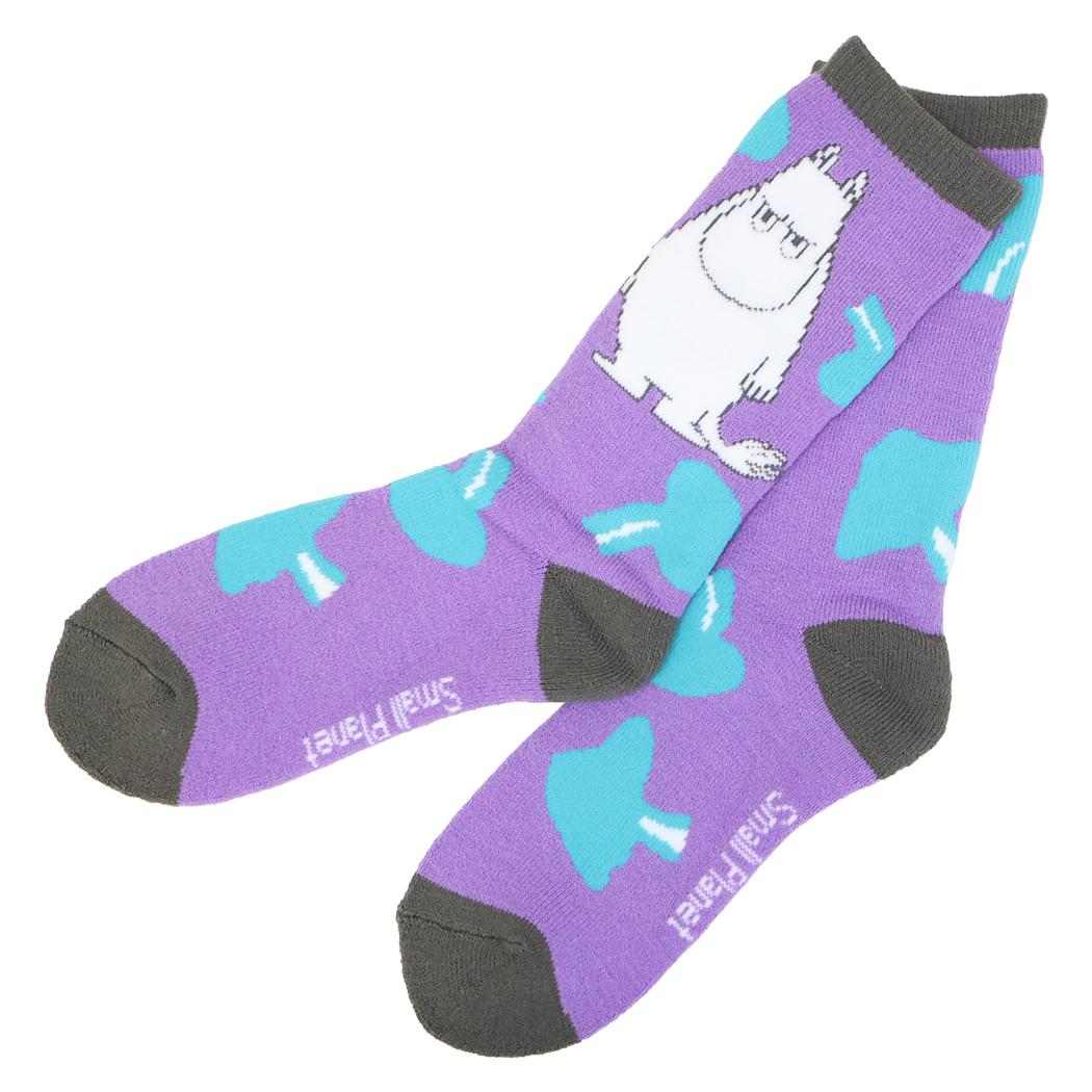 MOOMIN 女性用防寒室内靴下 ぽっかぽかルームソックス ムーミン/きのこ 北欧 スモールプラネット