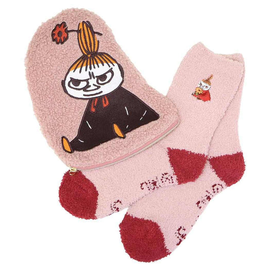 MOOMIN 靴下＆ポーチセット もこもこ靴下 in ポーチ フラワー 北欧 スモールプラネット
