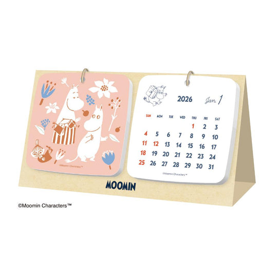 ムーミン 2026Calendar 卓上カレンダー2026年 コースター卓上 北欧 新日本カレンダー キャラクター インテリア 令和8年暦 メール便可 シネマコレクション