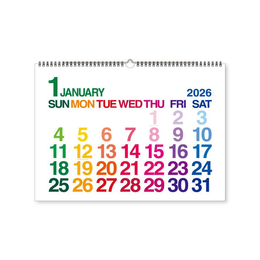 A3壁掛 カラフル 2026Calendar 壁掛けカレンダー2026年 エトランジェ ディ コスタリカ 新日本カレンダー 実用 シンプル グッズ シネマコレクション