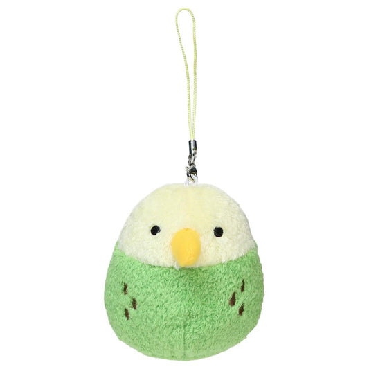まめ福 マスコット ストラップ セキセイインコ グリーン シナダグローバル 鳥グッズ キャラクター グッズ シネマコレクション