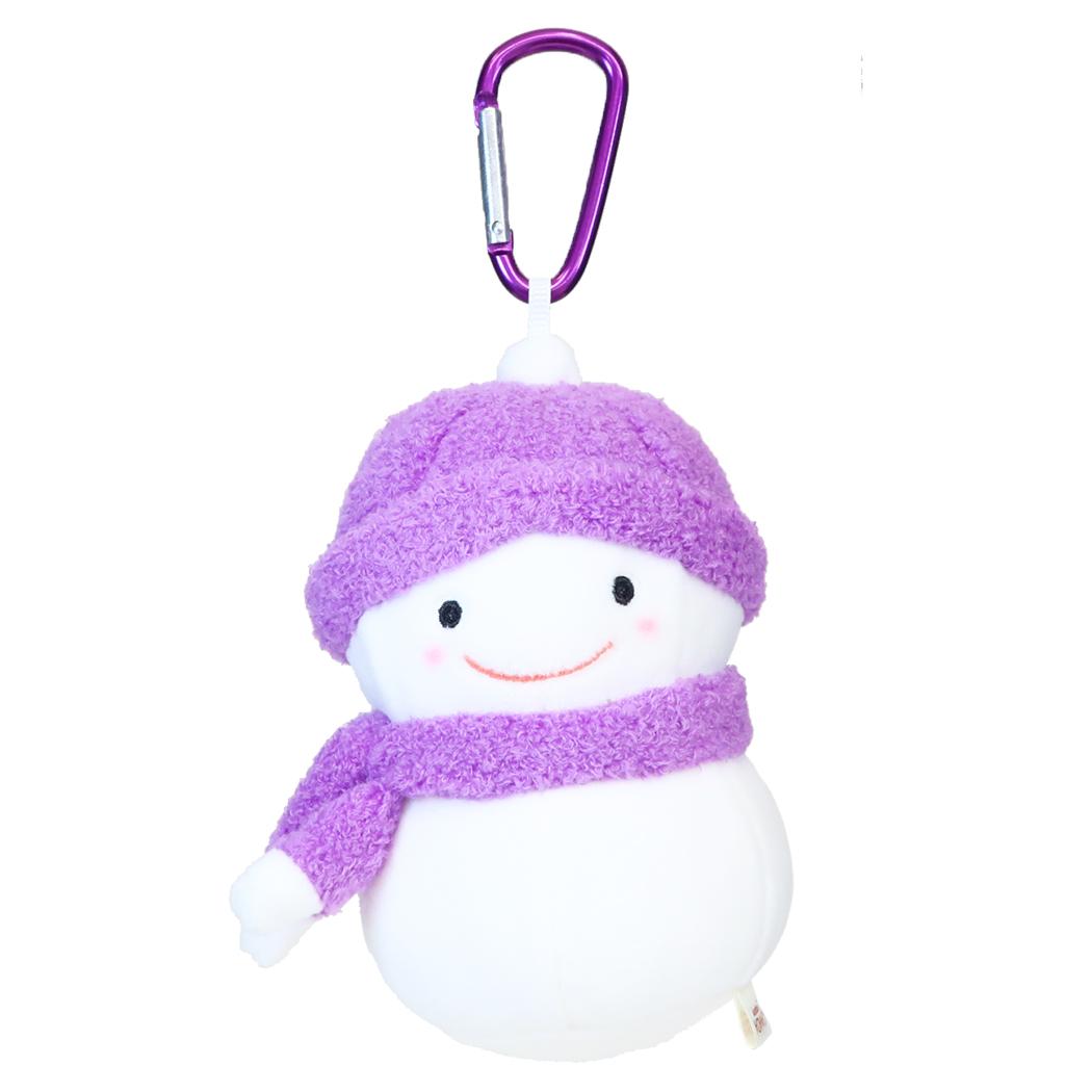 雪ダルマちゃん マスコット ミニぬいぐるみ パープル シナダグローバル