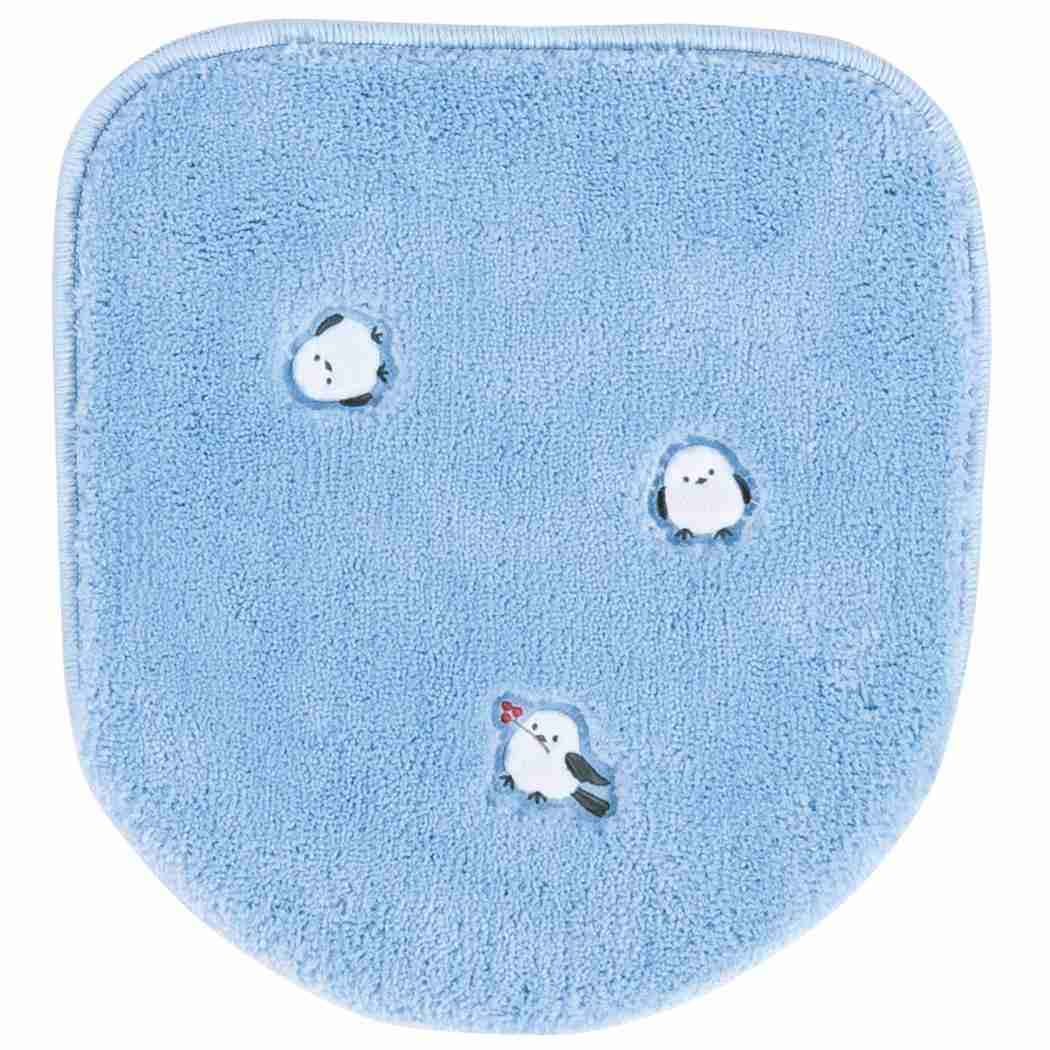 プチシマエナガちゃん トイレ用品 トイレグッズ ブルー 兼用フタカバー センコー
