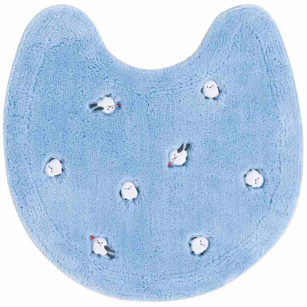 プチシマエナガちゃん トイレ用品 トイレグッズ ブルー トイレマット センコー