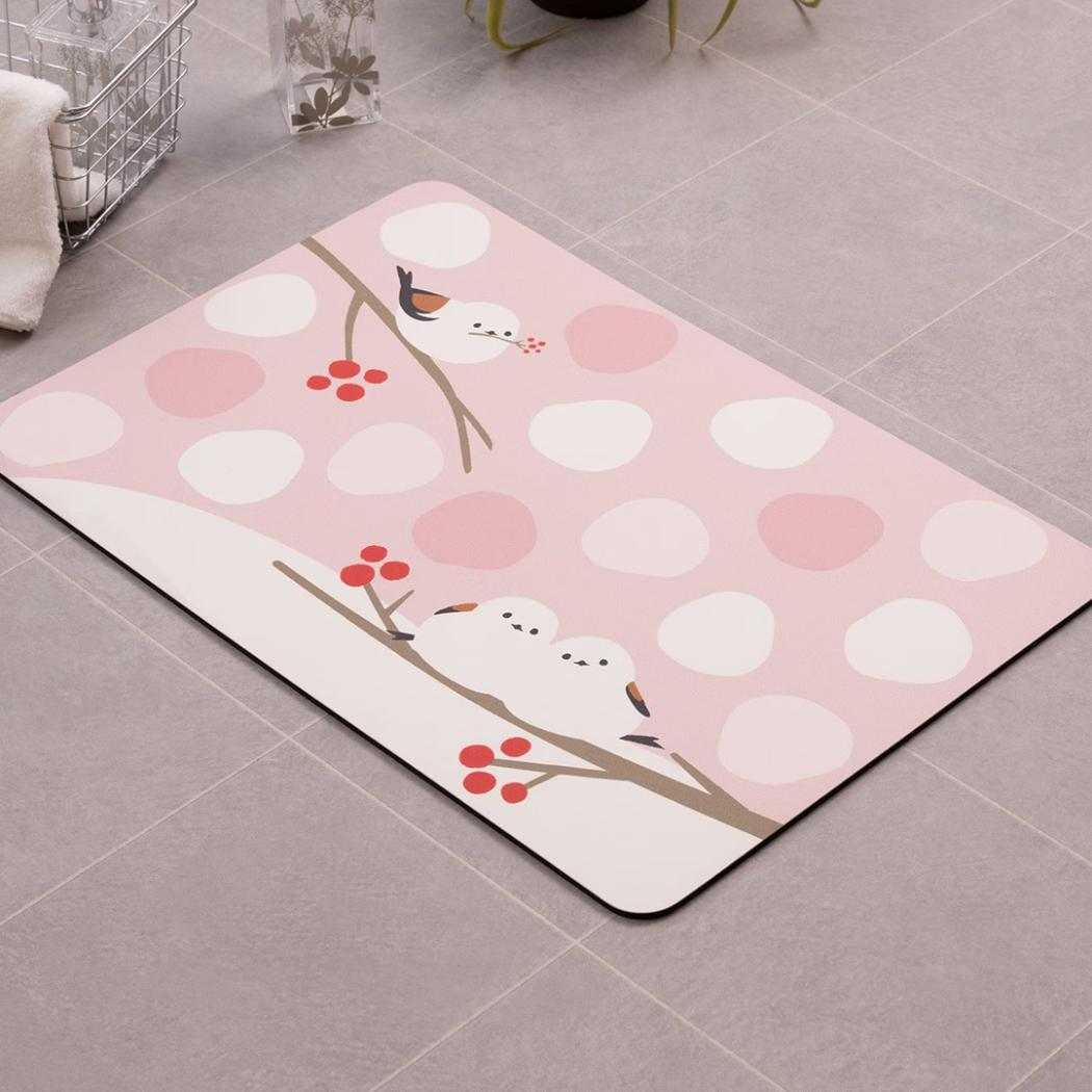 シマエナガちゃん トイレ用品 シマエナガちゃん 珪藻土入りやわらかバスマット ピンク センコー