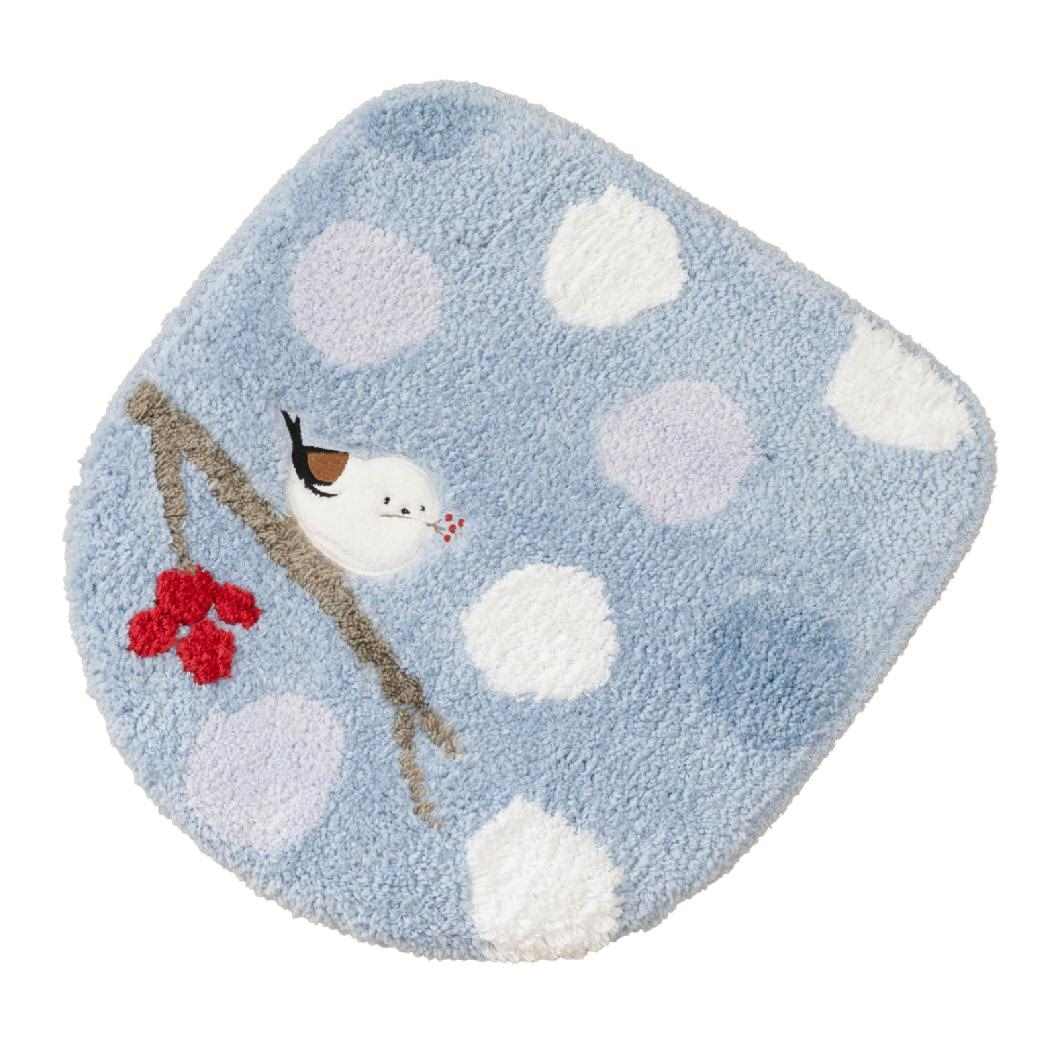 シマエナガちゃん トイレ用品 トイレふたカバー ブルー センコー 温水洗浄 暖房便座兼用 かわいい グッズ シネマコレクション