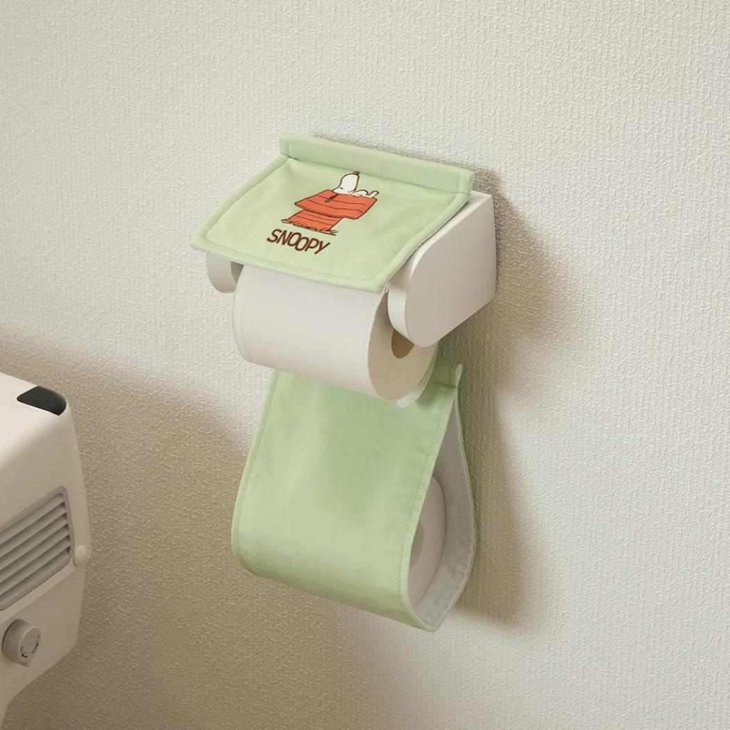 スヌーピー トイレ用品 トイレグッズ ドッグハウス グリーン ペーパーホルダーカバー ピーナッツ センコー