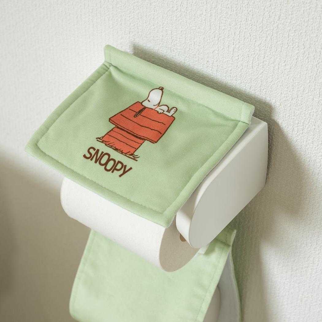 スヌーピー トイレ用品 トイレグッズ ドッグハウス グリーン ペーパーホルダーカバー ピーナッツ センコー