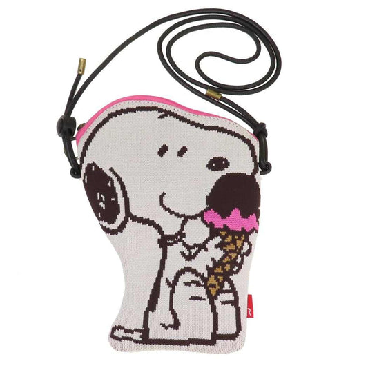 スヌーピー スマホポーチ IP.BRピローニット.Peanuts-9O ピロードールミニポーチ Ice cream ピーナッツ ルートート ショルダーポーチ お出かけ 肩掛け キャラクター グッズ メール便可 シネマコレクション