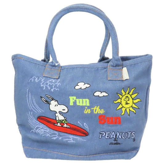 スヌーピー ミニバッグ IP.デリ.シシュウ.Peanuts-0B デニムバッグ Sun ピーナッツ ルートート 手提げかばん キャラクター グッズ シネマコレクション
