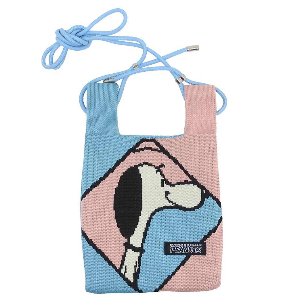 スヌーピー ミニショルダーバッグ IP ベビールー Peanuts-9T ニット調生地ミニショルダー Sax ピーナッツ ルートート baby roo プレゼント キャラクター グッズ メール便可 シネマコレクション