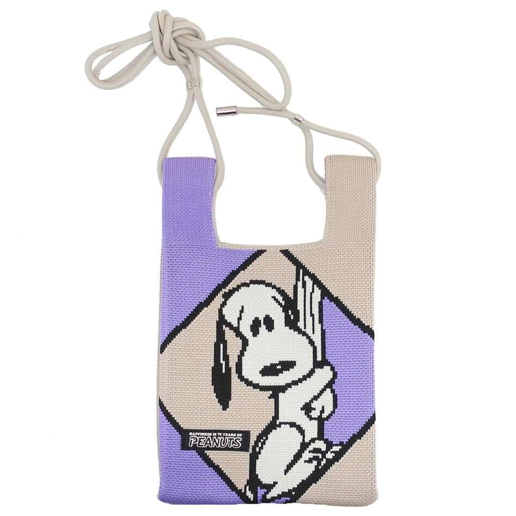 スヌーピー ミニショルダーバッグ IP ベビールー Peanuts-9T ニット調生地ミニショルダー Beige ピーナッツ ルートート baby roo プレゼント キャラクター グッズ メール便可 シネマコレクション