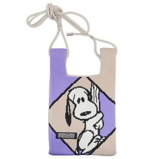 スヌーピー ミニショルダーバッグ IP ベビールー Peanuts-9T ニット調生地ミニショルダー Beige ピーナッツ ルートート baby roo プレゼント キャラクター グッズ メール便可 シネマコレクション