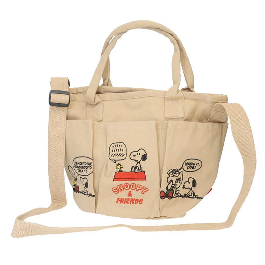 スヌーピー ショルダーバッグ IP.デリ.ポケッツ.Peanuts－0C DELIミニバッグ Beige ピーナッツ ルートート トートバッグ 2way キャラクター グッズ シネマコレクション