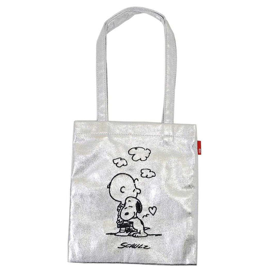 スヌーピー トートバッグ IP.BR.メタリック.Peanuts-0Q メタリック調生地ミニトート Silver ピーナッツ ルートート 手提げかばん 軽量 ミニトート キャラクター グッズ メール便可 シネマコレクション