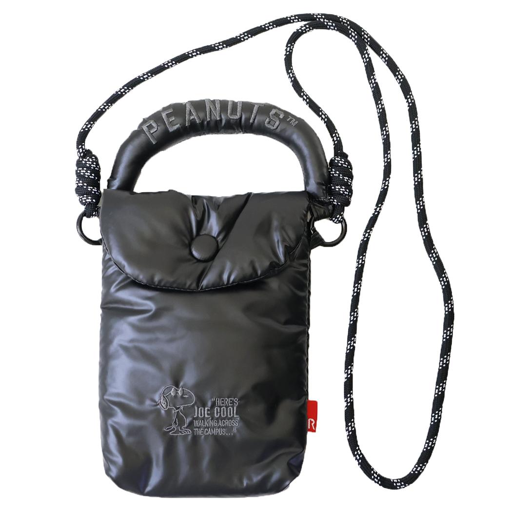 スヌーピー ショルダーバッグ IP.BR.Padded.Peanuts-0S サコッシュ s-black ピーナッツ ルートート ミニショルダー 斜め掛けかばん キャラクター グッズ シネマコレクション