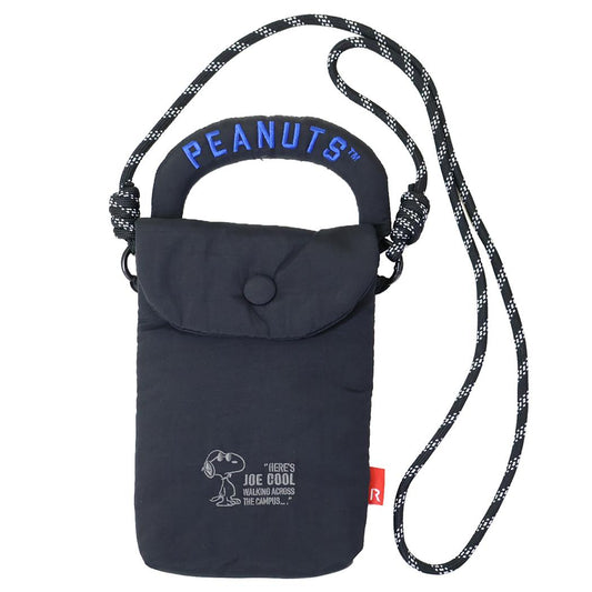 スヌーピー ショルダーバッグ IP.BR.Padded.Peanuts-0S サコッシュ m-black ピーナッツ ルートート ミニショルダー 斜め掛けかばん キャラクター グッズ シネマコレクション