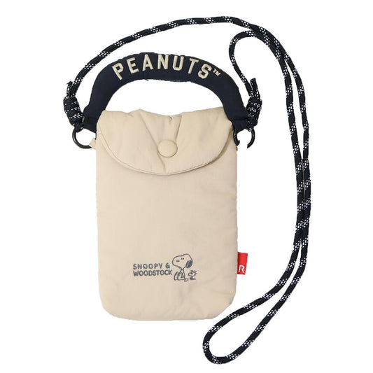 スヌーピー ショルダーバッグ IP.BR.Padded.Peanuts-0S サコッシュ m-beige ピーナッツ ルートート ミニショルダー 斜め掛けかばん キャラクター グッズ シネマコレクション