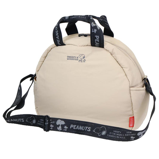 スヌーピー ショルダーバッグ IP.MedPadded.Peanuts-0S MEDIUMバッグ m-beige ピーナッツ ルートート 手提げかばん 斜め掛け 肩掛けカバン 2way キャラクター グッズ シネマコレクション