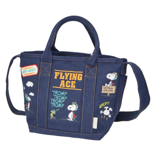 スヌーピー ショルダーバッグ IP.デリ.シシュウ.Peanuts-0Y ミニバッグ Navy ピーナッツ ルートート ミニトート 2way キャラクター グッズ シネマコレクション
