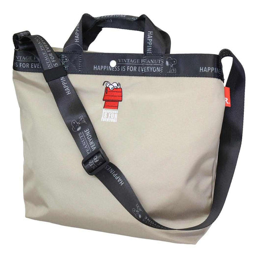 スヌーピー ショルダーバッグ IP.ミディアム2w.Peanuts-1D 2wayバッグ Beige ピーナッツ ルートート 手提げかばん キャラクター グッズ シネマコレクション