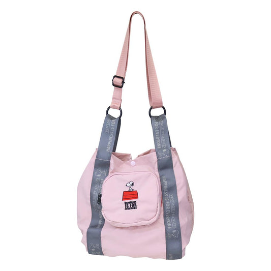 スヌーピー 折りたたみバッグ IP.RSmid.Peanuts-1D パッカブルショッパー Pink ピーナッツ ルートート 斜め掛けかばん キャラクター グッズ シネマコレクション