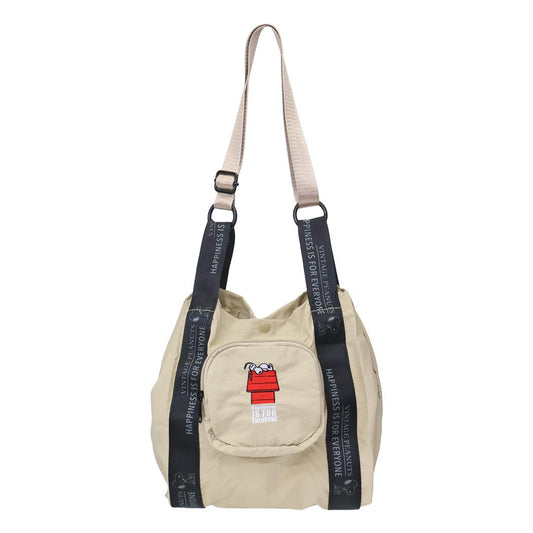 スヌーピー 折りたたみバッグ IP.RSmid.Peanuts-1D パッカブルショッパー Beige ピーナッツ ルートート 斜め掛けかばん キャラクター グッズ シネマコレクション