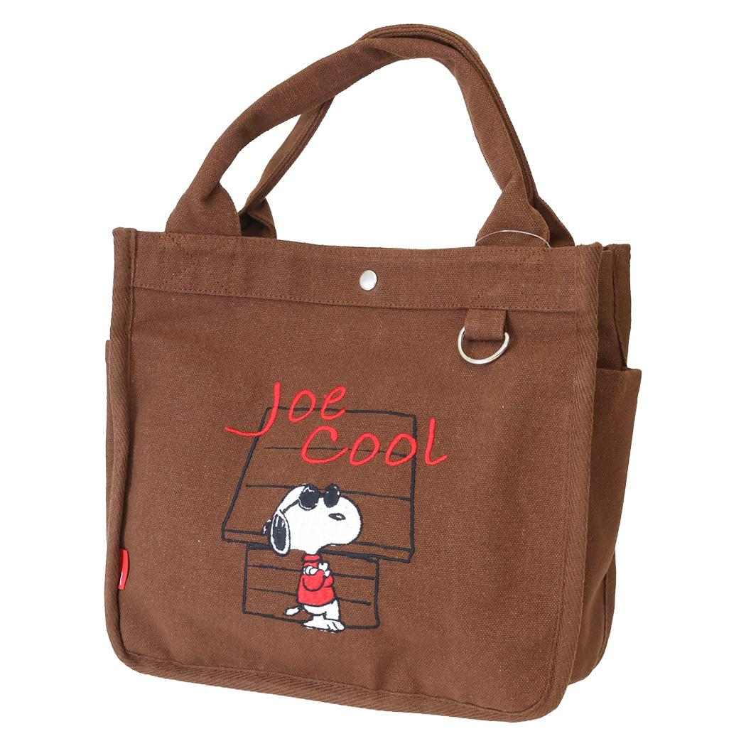 スヌーピー ランチバッグ IP SQ Peanuts 1J キャンバス生地ミニバッグ ROOTOTE Brown ピーナッツ ルートート