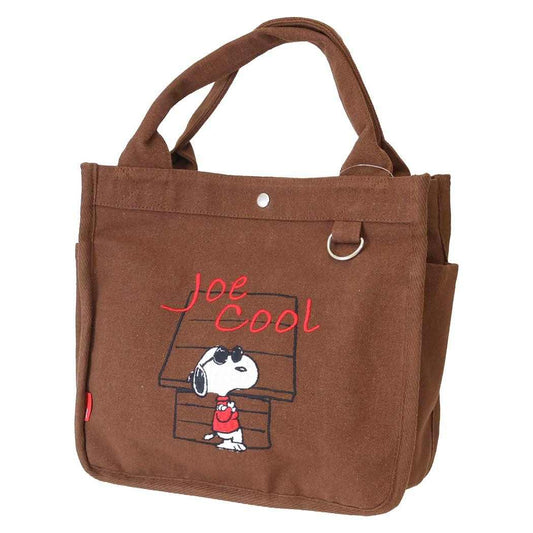 スヌーピー ランチバッグ IP SQ Peanuts 1J キャンバス生地ミニバッグ ROOTOTE Brown ピーナッツ ルートート