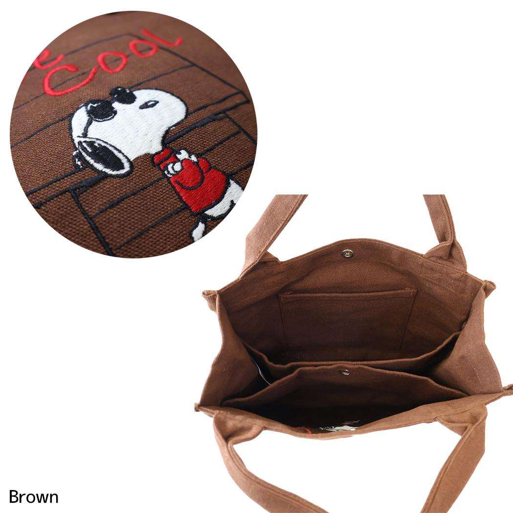 スヌーピー ランチバッグ IP SQ Peanuts 1J キャンバス生地ミニバッグ ROOTOTE Brown ピーナッツ ルートート