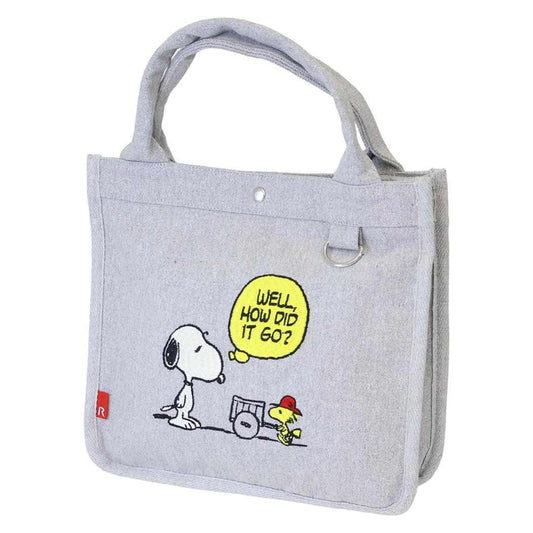 スヌーピー ランチバッグ IP SQ Peanuts 1J キャンバス生地ミニバッグ ROOTOTE L-gray ピーナッツ ルートート