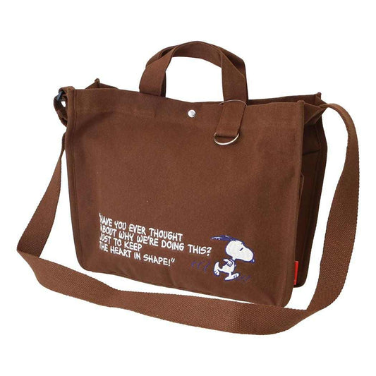 スヌーピー トートバッグ IP A4W 2way Peanuts 1J キャンバス生地ミディアムバッグ ROOTOTE Brown ピーナッツ ルートート