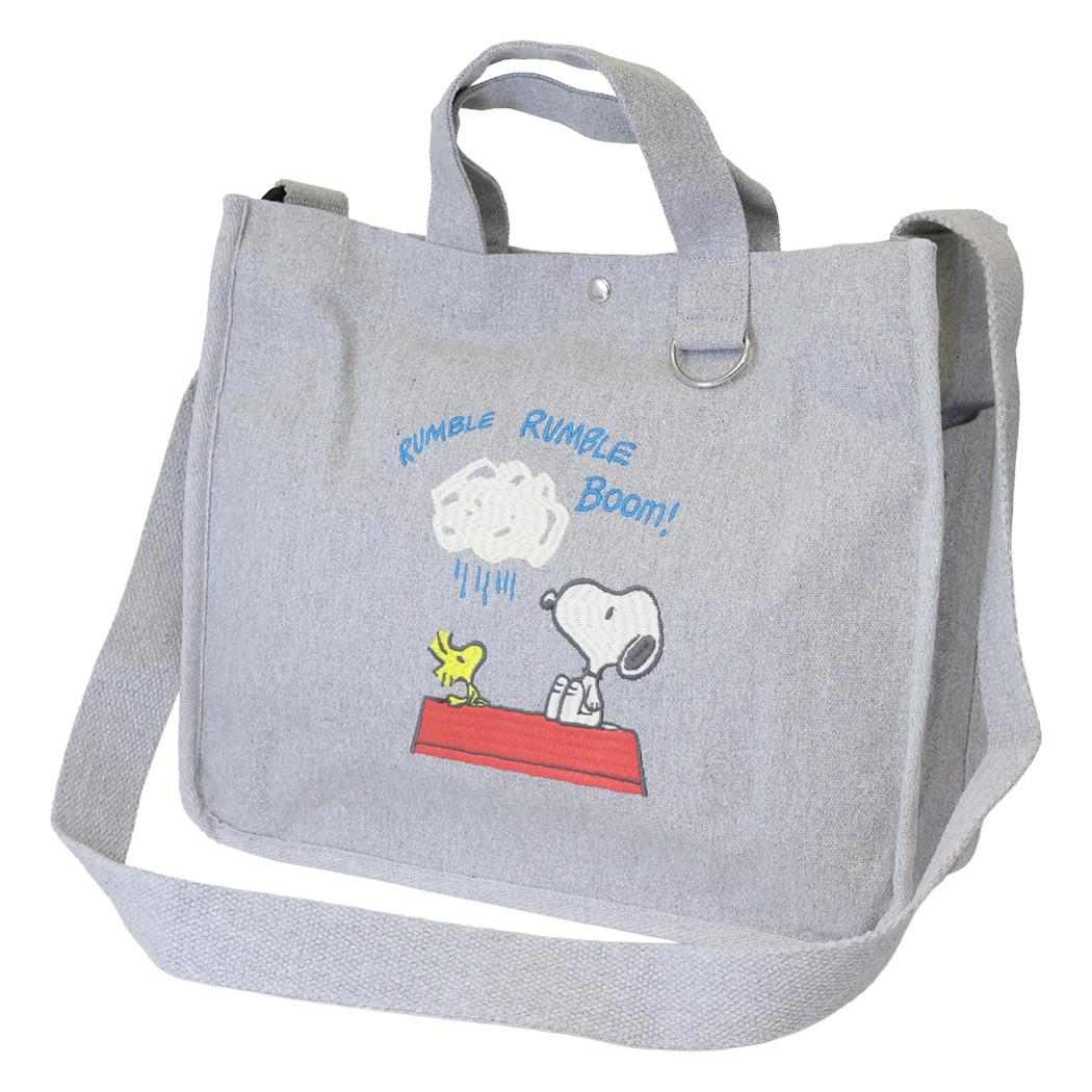 スヌーピー トートバッグ IP A4W 2way Peanuts 1J キャンバス生地ミディアムバッグ ROOTOTE L-gray ピーナッツ ルートート