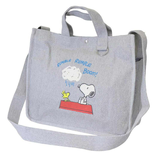 スヌーピー トートバッグ IP A4W 2way Peanuts 1J キャンバス生地ミディアムバッグ ROOTOTE L-gray ピーナッツ ルートート