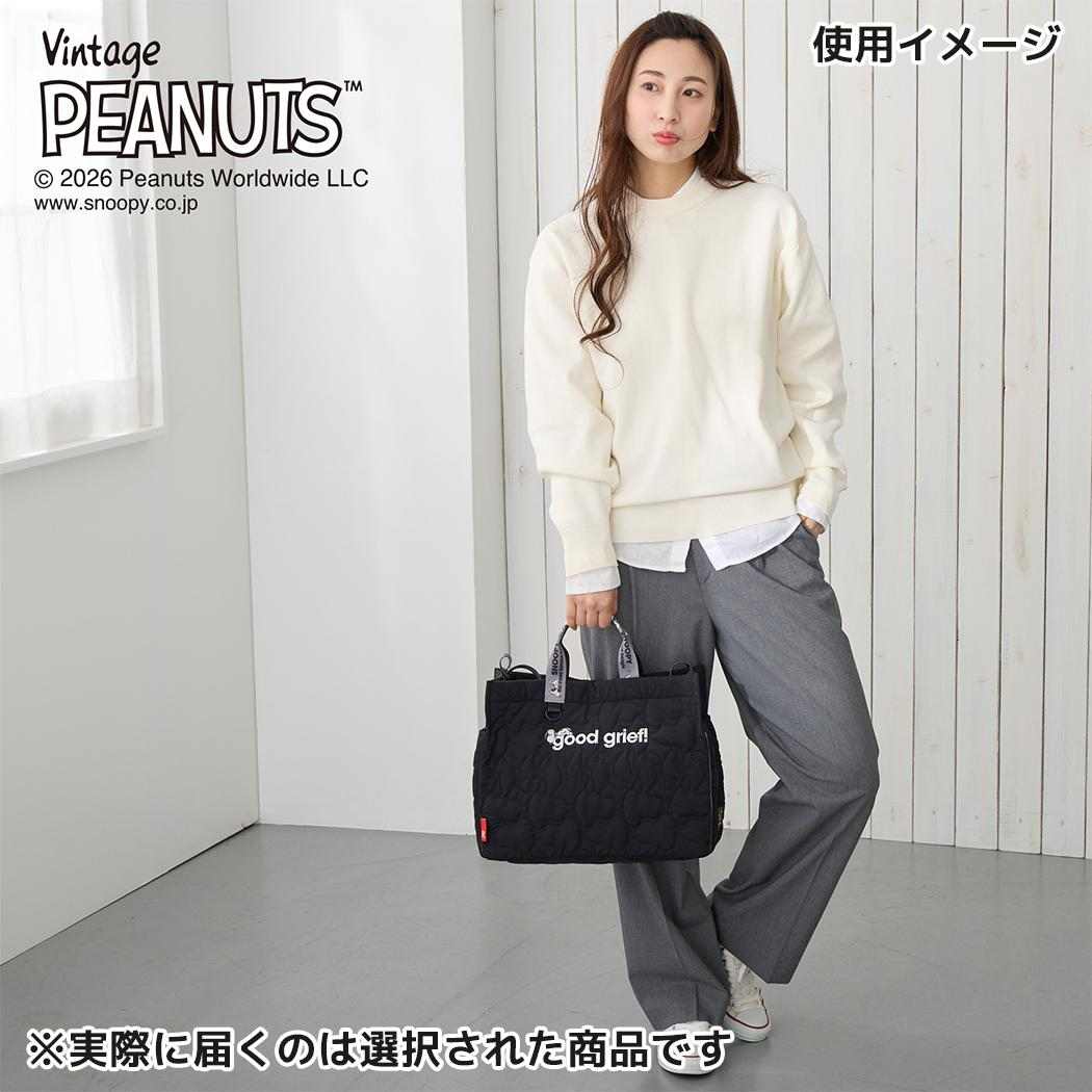 スヌーピー ショルダーバッグ MEDIUMバッグ キルティング IP.MED.キルト.Peanuts-1N Khaki ピーナッツ ルートート