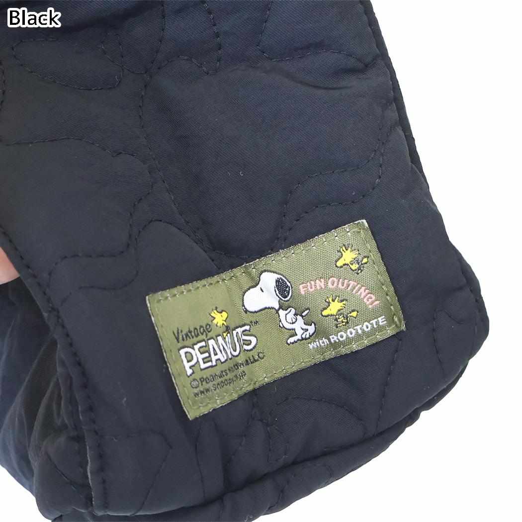 スヌーピー ショルダーバッグ MEDIUMバッグ キルティング IP.MED.キルト.Peanuts-1N Black ピーナッツ ルートート