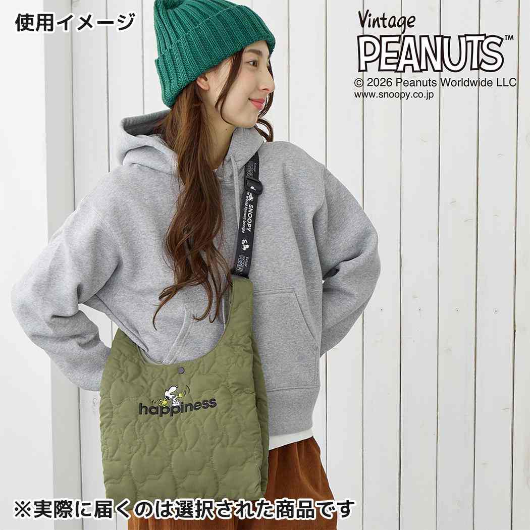 スヌーピー ショルダーバッグ マーケットバッグ キルティング IP.RS.キルト.Peanuts-1N Black ピーナッツ ルートート